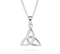 Bling Jewelry Small Trinity Viking Love Knot Swirling Celtic Triquetra Pendant Necklace For Women Teens .925 Sterling Silver
