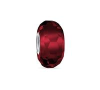 Bling Jewelry Solid Translucent Red Faceted Murano Glass .925 Sterling Silver Core Spacer Bead Fits European Charm Bracelet For Women Teen
