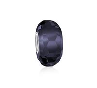 Bling Jewelry Solid Translucent Violet Faceted Murano Glass .925 Sterling Silver Core Spacer Bead Fits European Charm Bracelet For Women Teen