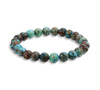 Bling Jewelry Stackable Semi Precious Gemstone Strand Blue Oak Jasper Round Ball Bead 8MM Stretch Bracelet For Women Men Teen Unisex