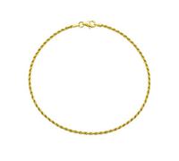 Bling Jewelry Strong Cable Rope Chain Anklet Ankle Bracelet For Women Yellow Gold Plated .925 Sterling Silver 9 Inch Made in Italy