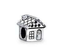 Bling Jewelry Sweet Heart New Homeowner Family House Charm Bead For Women Teen Oxidized .925 Sterling Silver Fits European Bracelet