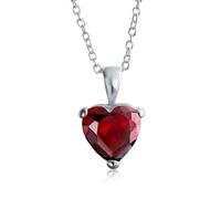 Bling Jewelry Timeless Elegance: Red Heart-Shaped Bridal Solitaire Pendant Necklace - .925 Sterling Silver, AAA CZ Cubic Zirconia, for Women Teen