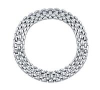 Bling Jewelry Traditional Wide Panther Link Chain Collar Statement Choker Necklace Bracelet For Women Solid Silver Plated Brass 18 Inch