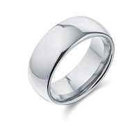 Bling Jewelry Tungsten High Polished Comfort Fit Domed Wedding Band Ring X