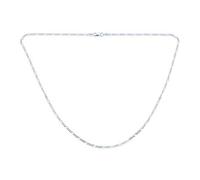 Bling Jewelry Unisex 2MM Strong Solid .925 Sterling Silver Figaro Link Chain Necklace For Men Women 18 Inch