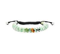 Bling Jewelry Unisex Boho Natural Gemstone Natural Light Green Jade Multi Donut Disc Bracelet For Women Adjustable Slider Cord 7-9”