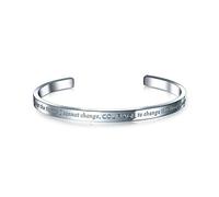 Bling Jewelry Unisex Inspirational Message Quotable Religious Mantra Stackable Serenity Prayer Cuff Bracelet For Men Women Stainless Steel