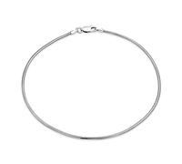 Bling Jewelry Unisex Simple Plain Snake Chain Anklet Strong Ankle Bracelet For Women Teen .925 Sterling Silver Made In Italy 9 or 10 Inch 1.5MM Plus Size Bracelets For Men