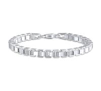 Bling Jewelry Unisex Solid Mirror Venetian Box Link Chain Bracelet For Men Teen .925 Sterling Silver Made In Italy 8 Inch