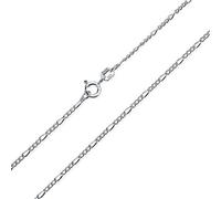 Bling Jewelry Unisex Thin Lightweight 1.2MM Strong Solid .925 Sterling Silver Figaro Link Chain Necklace For Men Women 14 Inch