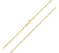 Bling Jewelry Unisex Thin Lightweight 1.2MM Strong Solid Yellow Gold Overlay.925 Sterling Silver Figaro Link Chain Necklace For Men Women 20 Inch