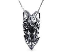 Bling Jewelry Vintage Capricorn Sea Goat Head Zodiac Sign Astrology Horoscope Pendant Necklace .925 Sterling Silver for Women Men