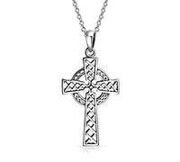Bling Jewelry Vintage Style Viking Love Knot Religious Infinity Trinity Celtic Cross Pendant Necklace For Women Teens .925 Sterling Silver