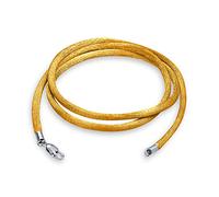 Bling Jewelry Yellow Golden Gold Tone Satin Silk Necklace Pendant Cord For Women For Men Teen .925 Sterling Silver Lobster Claw Clasp 14 Inch