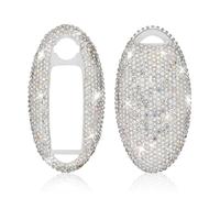 Bling Key Fob Cover Case for Nissan Rogue Altima Maxima Infiniti Murano Sentra Armada Pathfinder Titan Lannia Qashqai Crystals Diamond Keyless Entry Remote Control Smart Rhinestones Key Shell(White)