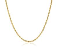 Bling King London Gold Twisted Rope Chain, 4mm Thick 24 Inch Long
