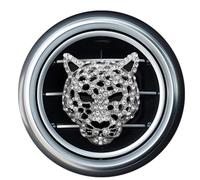 Bling Kristall Leoparden-Auto-Lufterfrischer - Luxuriöser Strass-Entlüftungsclip aus Zinklegierung - Eleganter Duft-Diffusor & Innendekoration für Damen & Herren - Inkl. Aromatherapy Tablet