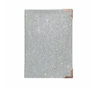 Bling Passport Holder, Diamond Passport Cover, Travel Documents Organizer Protector, Rhinestone Wallet, Luggage Tag, Vacation Essential Accessory, Gift for Women and Men, Silver/Rose Gold Edge, Luxury