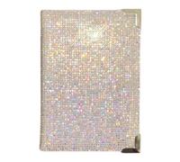 Bling Passport Holder, Diamond Passport Cover, Travel Documents Organizer Protector, Rhinestone Wallet, Luggage Tag, Vacation Essential Accessory, Gift for Women and Men, AB/Silver Edge, Luxury