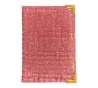 Bling Passport Holder, Diamond Passport Cover, Travel Documents Organizer Protector, Rhinestone Wallet, Luggage Tag, Vacation Essential Accessory, Gift for Women and Men, Pink/Gold Edge, Luxury