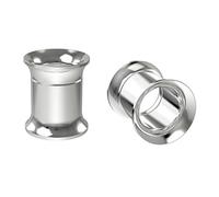 Bling Piercing 2pc 0g Stainless Steel Tunnel Plugs 8mm Double Flared Expanders Earrings Gauges Internally Threaded