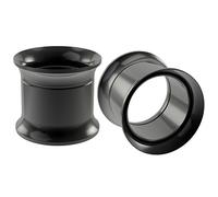 Bling Piercing 2pc 12mm Black Tunnels Gauges for Men Women Ear Expander Flesh Internally Threaded Screw Fit