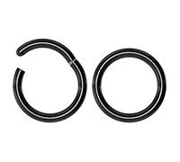 Bling Piercing 2pc 16mm Hinged Clicker Captive Bead Ring Black 10mm Helix Earring Nose Hoop Rook Cartilage Tragus Lip Septum Forward Eyebrow Ear Lobe Nostril Rings Seamless Surgical Steel