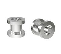 Bling Piercing 2pc 1g Tunnels Gauges for Men Women Screw Flesh Earrings 7mm Ear Plugs Metal Double Flared Steel