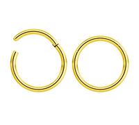 Bling Piercing 2pc 1mm 18g Hinged Clicker Captive Bead Ring Gold 8mm Helix Earring Nose Hoop Rook Cartilage Tragus Lip Septum Forward Eyebrow Ear Lobe Nostril Rings Seamless Surgical Steel