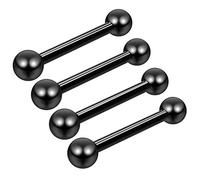 Bling Piercing 4pc 16g 1.2mm Earring Barbell Stud Earrings Black Anodized Cartilage Bar Triple Forward Helix 10mm Anti Tragus