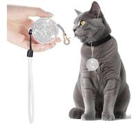 Bling Retractable Dog Leash for Small Dogs Cats Rabbit Up to 11lbs with 6.5ft Anti-Pull Strong Nylon Tape,Sparkle Mini Portable Rhinestone Walking Leash with Wrist Strap,One-Hand Brake,Hands Free