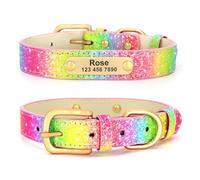 Bling Sequins Custom Anti-lost Cat And Dog Identity Collar With ID Tag For Shiba Inu Pug Chihuahua Poodle,A,L