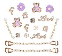 Bling Shoe Charms for Women,Fashion Shoe Jewelry Rhinestone Shoe Decoration for Clog Sandals,DIY Shoe Accessories, Purple Bear, M