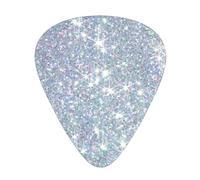 Bling Silver Printed Glitter,12 Pcs Guitar Pick,3 Different Thickness Plectrums for Acoustic Guitar Bass Ukulele (0.46mm 0.96mm 0.71mm)