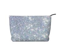 Bling Silver Printed Glitter, Cosmetic Bag Corduroy Makeup Bag Portable Travel Toiletry Bag