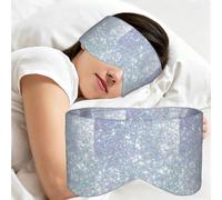 Bling Silver Printed Glitter, Sleep Mask for Home Travel, Full Eye Covers Light Blocking Eye Mask Sleep Eye and Ear Muffs