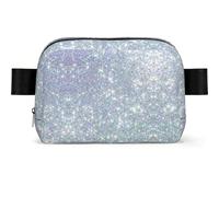 Bling Silver Printed Glitter, Travel Bum Bag Square Waist Bag Casual Chest Bag Fanny Pack for Men Women