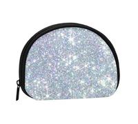 Bling Silver Printed Glitter, Women's Storage Bag Shell Makeup Bag Small Coin Purse Shell Change Pouch