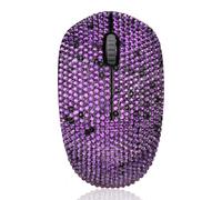Bling Sparkle Crystal Rhinestone 2.4G Wireless Computer Mouse Mice for Laptop Notebook PC Gifts for The Office - Purple