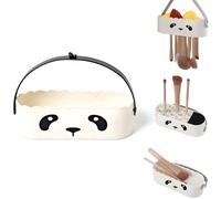 Bling Toman Makeup Brush Cleaner Mat Upgraded 3 in 1 Silicone Makeup Brush Cleaner Bowl Cosmetic Brushes Cleaning Tool Organizer for Storage and Air Drying (Panda)