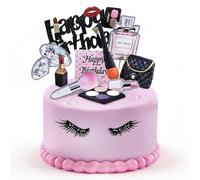 BlingABC 12 PCS Makeup Cake Toppers Set with Clay Cosmetic Decorations