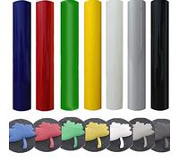 BLINGARTY Puff Vinyl Heat Transfer, 3D Transfer Bundle Sheets Iron on for Cricut, Foaming Puffy HTV Press T Shirts DIY Clothes Fabric, 7 Assorted Colors Size 12''X10''