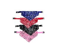 Blingbling Warmth Pet Fashion - 4-Pack Stylish Adjustable Triangle Scarves, Vibrant Geometric Designs for Small Pets, Soft & Comfortable, Perfect for Photos and Walks (S)
