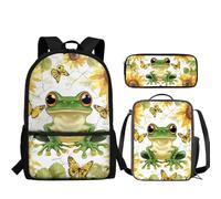 BlingBTEM Backpack with Lunch Case Pencil Box 3pcs Set Sunflower Sea turrtle for Girls Student 17 Inch Book Travel Laptop Rucksack Casual Daypack Backpacks Schoolbag DA1035