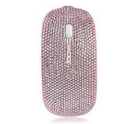 blingbybri Bling Wireless Mouse for Girls, Pink Rhinestone Coverd Computer Mouse with USB Receiver, Sparkly Cute Flat Mice for Laptop, PC, Notebook, MacBook Gifts - Pink