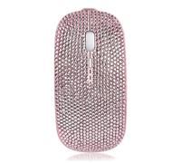 blingbybri Bling Wireless Mouse for Girls, Pink Rhinestone Coverd Computer Mouse with USB Receiver, Sparkly Cute Flat Mice for Laptop, PC, Notebook, MacBook Gifts - Pink