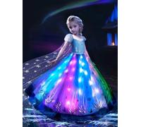 BLINGCOS Princess Costumes for Girls with RGB LED Lights, Princess Dress Up Clothes Music Sync & App Control, Girls Dress Up for Halloween, Christmas, World Book Day, 130