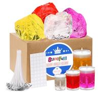 Blingfun Gel Wax for Candle Making with 4 Jelly Waxes, 50 Candle Wicks and 50 Stickers, Handicraft, Scented Candles