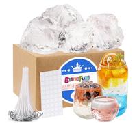Blingfun Gel Wax for Candle Making with 4 pcs Jelly Wax,50pcs Candle Wicks & 50pcs Stickers Candle Wax for Candle Making,Handcraft Scented Candles Supplies